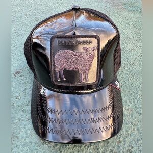 NWT Black Sheep Patent Leather Trucker Hat by The Farm